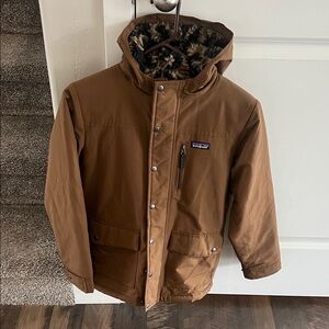Patagonia Brown Hooded Jacket with Patterned Lining
